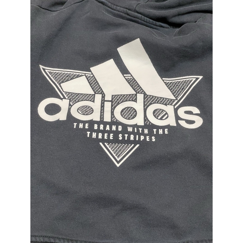 Adidas Women's Sweatshirt Hoodie Three Stripe Cropped Black Crop Top‎ 2xs - Picture 10 of 11